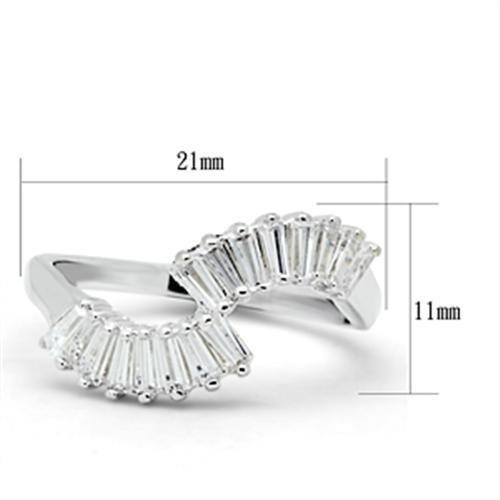 SS047 - Silver 925 Sterling Silver Ring with AAA Grade CZ in Clear-1
