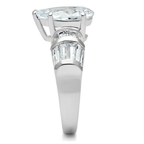 SS049 - Silver 925 Sterling Silver Ring with AAA Grade CZ in Clear-3