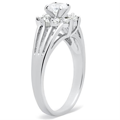 SS053 - Silver 925 Sterling Silver Ring with AAA Grade CZ in Clear-3
