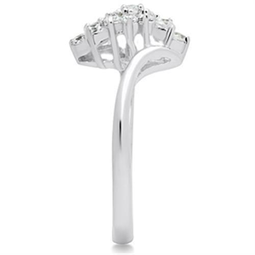 SS054 - Silver 925 Sterling Silver Ring with AAA Grade CZ in Clear-3
