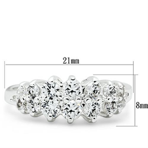 SS056 - Silver 925 Sterling Silver Ring with AAA Grade CZ in Clear-1