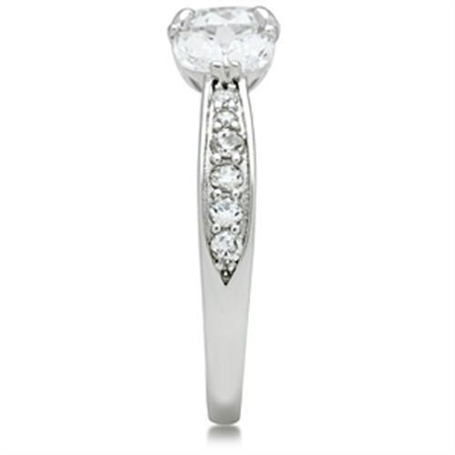 SS059 - Silver 925 Sterling Silver Ring with AAA Grade CZ in Clear-3