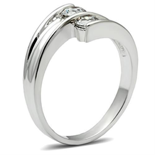 SS064 - Silver 925 Sterling Silver Ring with AAA Grade CZ in Clear-3
