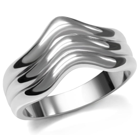 TK032 - High polished (no plating) Stainless Steel Ring with No Stone-0