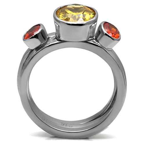 Kaela Cocktail Ring - Stainless Steel, AAA CZ , Multi Color - TK095-4