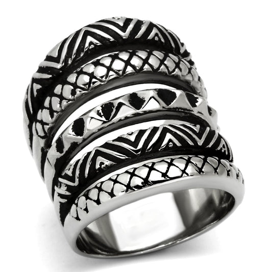 TK1008 - High polished (no plating) Stainless Steel Ring with No Stone-0