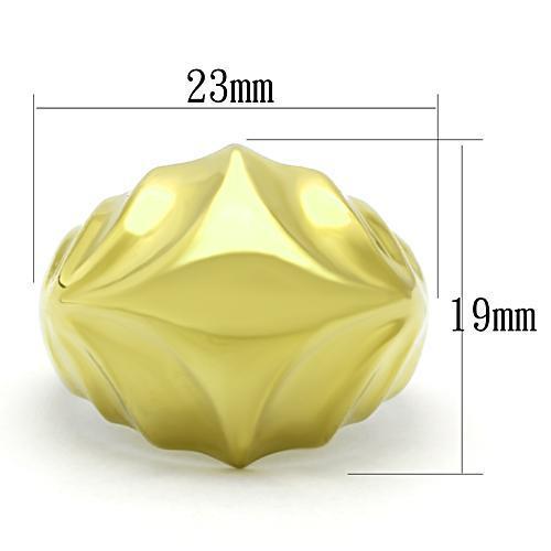 TK1026 - IP Gold(Ion Plating) Stainless Steel Ring with No Stone-1