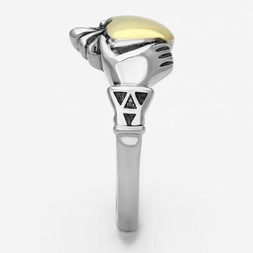 TK1157 - Two-Tone IP Gold (Ion Plating) Stainless Steel Ring with No Stone-3