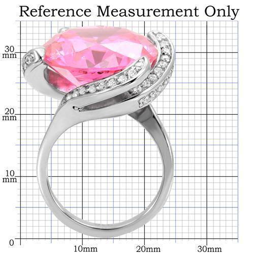 TK117 - High polished (no plating) Stainless Steel Ring with AAA Grade CZ in Rose-1
