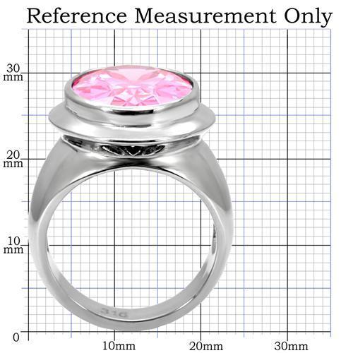 TK118 - High polished (no plating) Stainless Steel Ring with AAA Grade CZ in Rose-1