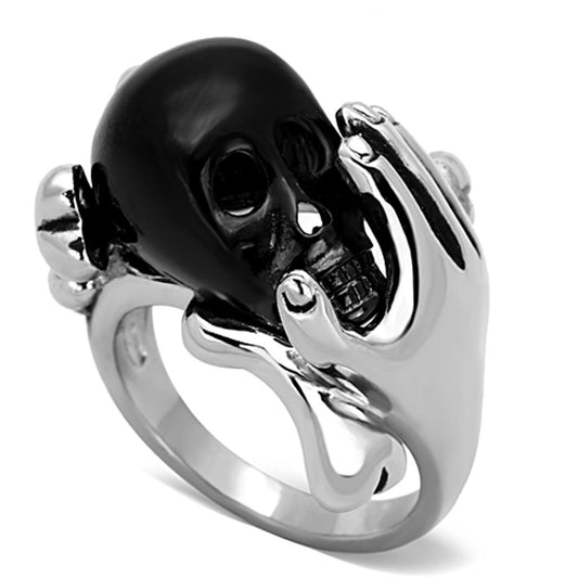 TK1206 - Two-Tone IP Black Stainless Steel Ring with Epoxy in Jet-0