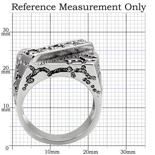 TK124 - High polished (no plating) Stainless Steel Ring with AAA Grade CZ in Clear-1