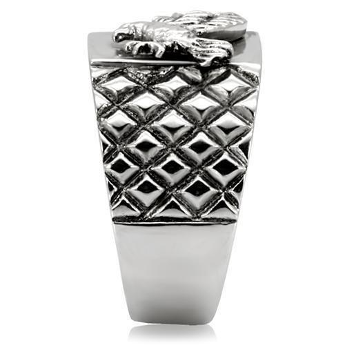 TK126 - High polished (no plating) Stainless Steel Ring with No Stone-4