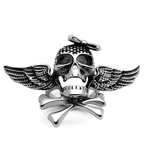 TK1314 - High polished (no plating) Stainless Steel Ring with Epoxy in Jet-0