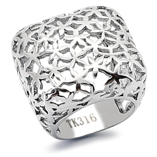 TK133 - High polished (no plating) Stainless Steel Ring with No Stone-0