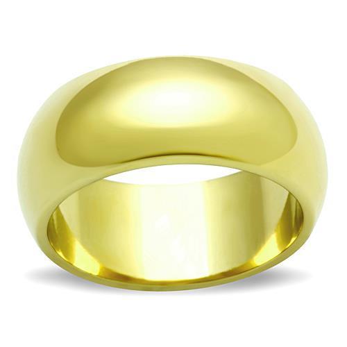 TK1391 - IP Gold(Ion Plating) Stainless Steel Ring with No Stone-0