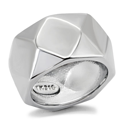 TK142 - High polished (no plating) Stainless Steel Ring with No Stone-0