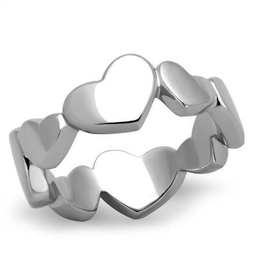 TK1433 - High polished (no plating) Stainless Steel Ring with No Stone-0