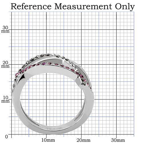 TK156 - High polished (no plating) Stainless Steel Ring with Top Grade Crystal in Multi Color-1