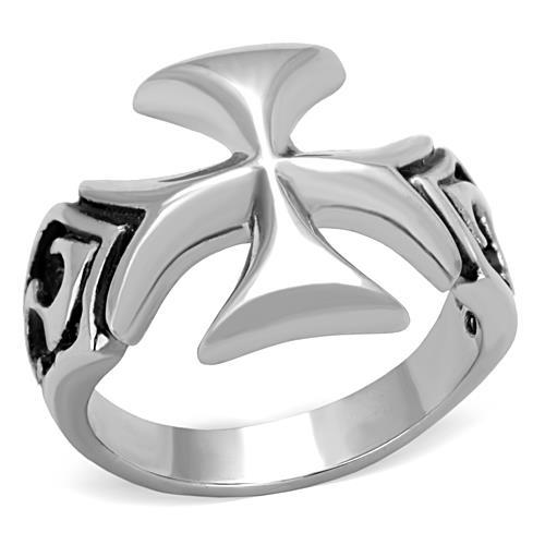 TK1602 - High polished (no plating) Stainless Steel Ring with Epoxy in Jet-0