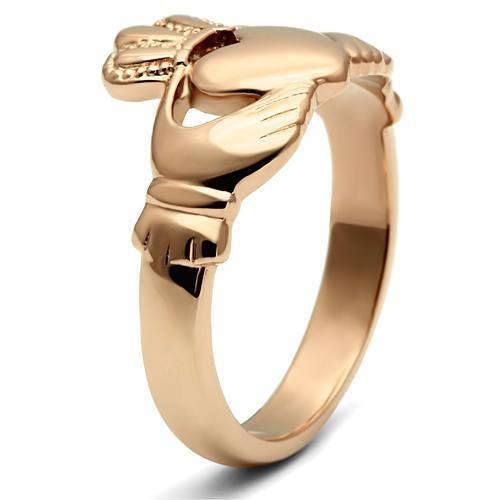 TK160R - IP Rose Gold(Ion Plating) Stainless Steel Ring with No Stone-3