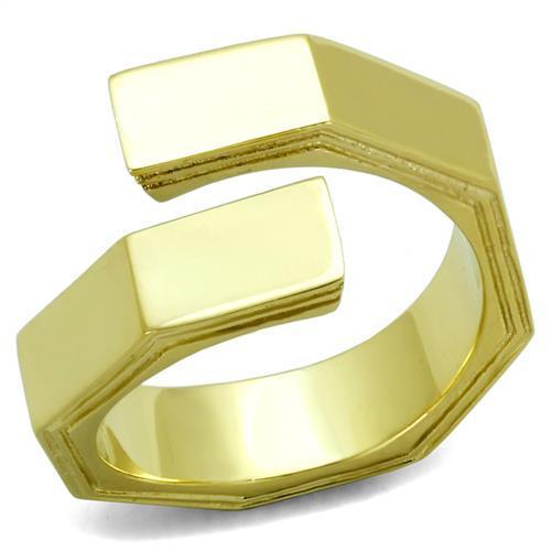TK1629 - IP Gold(Ion Plating) Stainless Steel Ring with No Stone-0