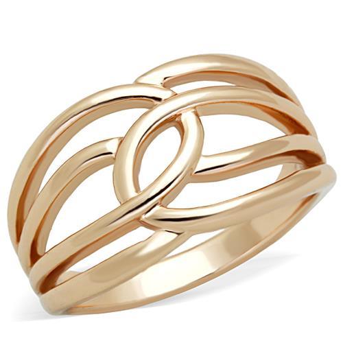 TK1696 - IP Rose Gold(Ion Plating) Stainless Steel Ring with No Stone-0