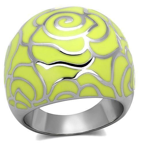 TK1740 - High polished (no plating) Stainless Steel Ring with Epoxy in Citrine Yellow-0