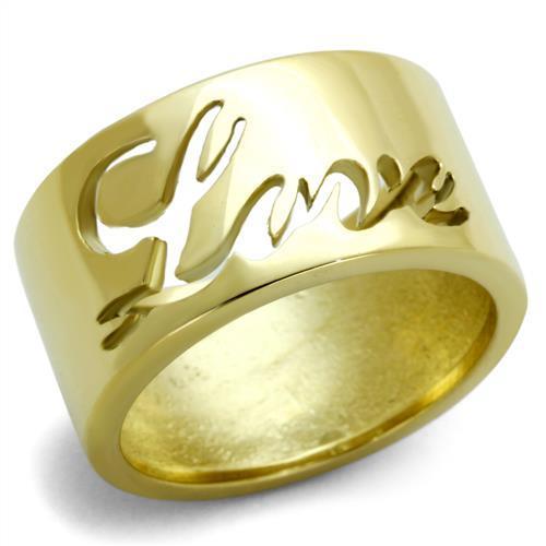 TK1878 - IP Gold(Ion Plating) Stainless Steel Ring with No Stone-0