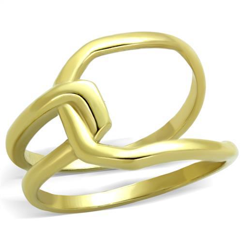 TK1883 - IP Gold(Ion Plating) Stainless Steel Ring with No Stone-0