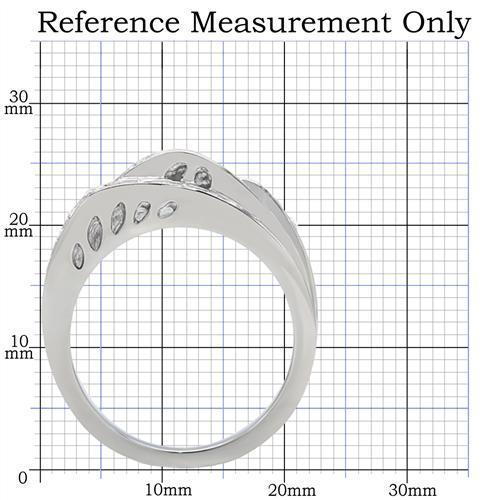 TK188 - High polished (no plating) Stainless Steel Ring with Top Grade Crystal in Clear-1