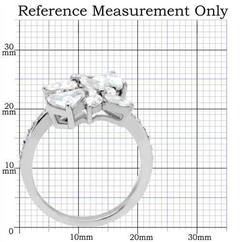 TK196 - High polished (no plating) Stainless Steel Ring with AAA Grade CZ in Clear-1
