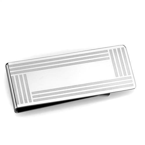 TK2078 - High polished (no plating) Stainless Steel Money clip with No Stone-0