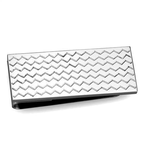 TK2087 - High polished (no plating) Stainless Steel Money clip with No Stone-0