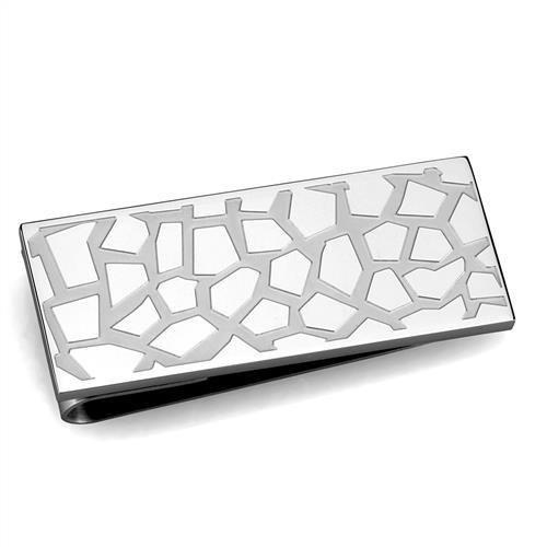 TK2092 - High polished (no plating) Stainless Steel Money clip with No Stone-0