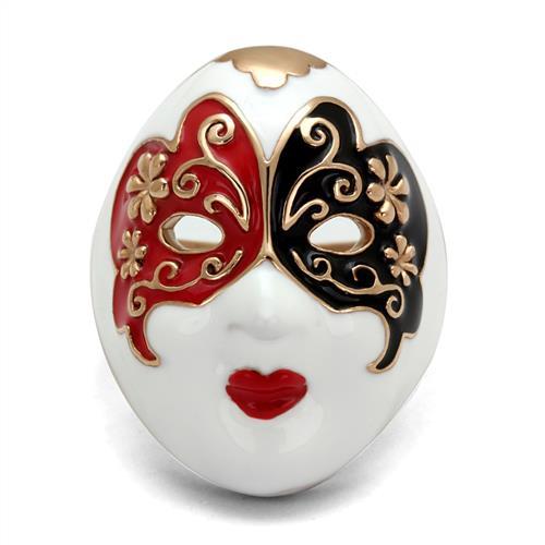 TK2142 - IP Rose Gold(Ion Plating) Stainless Steel Ring with Epoxy in Multi Color-0