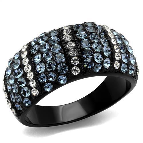 TK2355 - IP Black(Ion Plating) Stainless Steel Ring with Top Grade Crystal in Montana-0