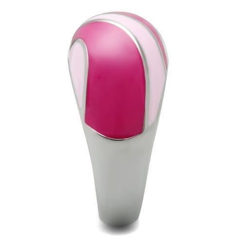 TK243 - High polished (no plating) Stainless Steel Ring with Epoxy in No Stone-3