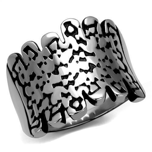 TK2500 - High polished (no plating) Stainless Steel Ring with Epoxy in Jet-0