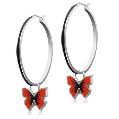 TK270 - High polished (no plating) Stainless Steel Earrings with No Stone-0