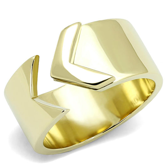 TK3120 - IP Gold(Ion Plating) Stainless Steel Ring with No Stone-0