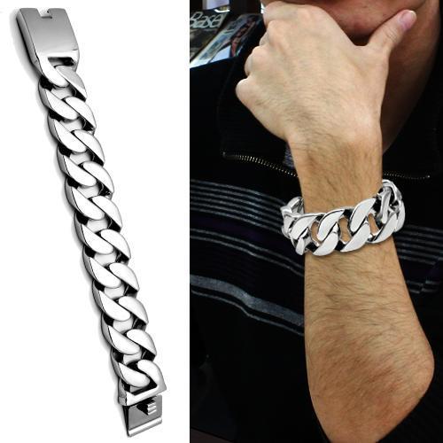 TK338 - High polished (no plating) Stainless Steel Bracelet with No Stone-1