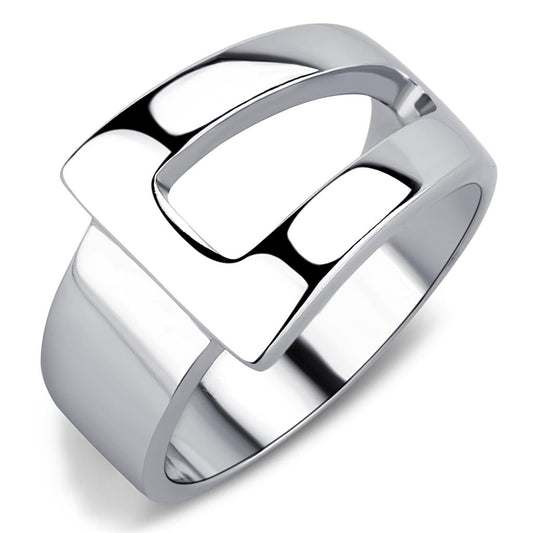 TK3438 - High polished (no plating) Stainless Steel Ring with No Stone-0