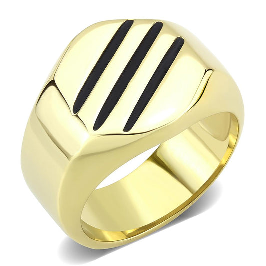 TK3598 - IP Gold(Ion Plating) Stainless Steel Ring with No Stone-0