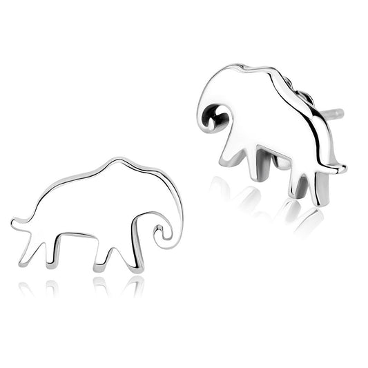 TK3600 - High polished (no plating) Stainless Steel Earrings with No Stone-0