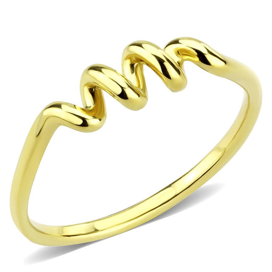 TK3626 - IP Gold(Ion Plating) Stainless Steel Ring with No Stone-0