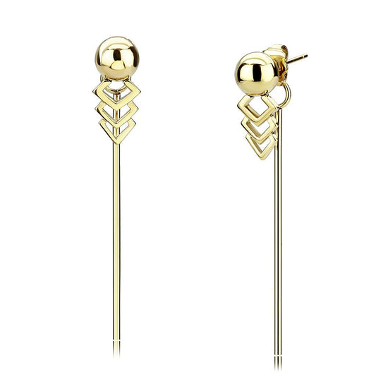 TK3650 - IP Gold(Ion Plating) Stainless Steel Earrings with No Stone-0