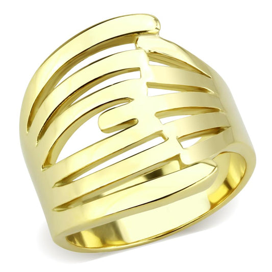 TK3717 - IP Gold(Ion Plating) Stainless Steel Ring with No Stone-0