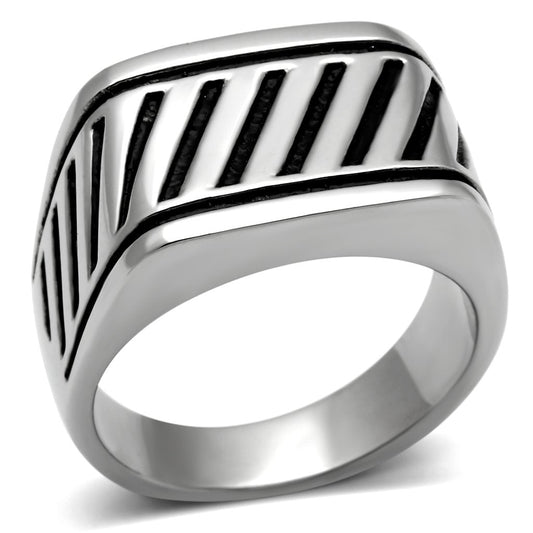 TK380 - High polished (no plating) Stainless Steel Ring with No Stone-0