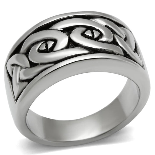 TK381 - High polished (no plating) Stainless Steel Ring with No Stone-0